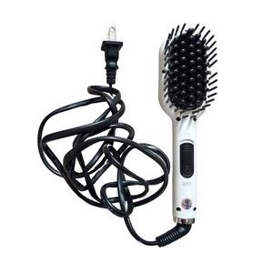 Eva NYC Mini Healthy Heat Thermal Straightening Brush White Travel Tested Cord